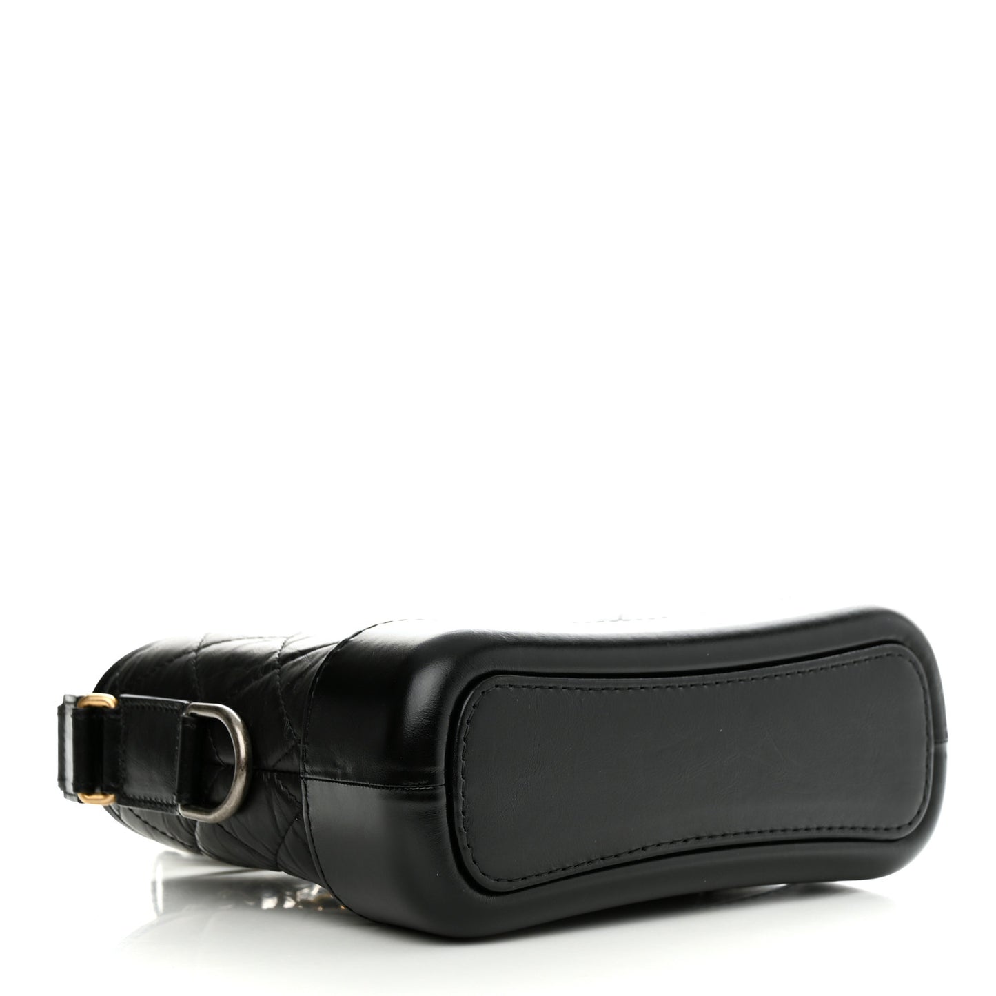 Aged Calfskin Quilted Small Gabrielle Hobo Black