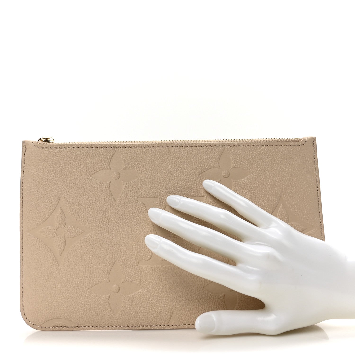 Louis Vuitton Empreinte Monogram Giant Neverfull MM Pochette Cream 2 of 9