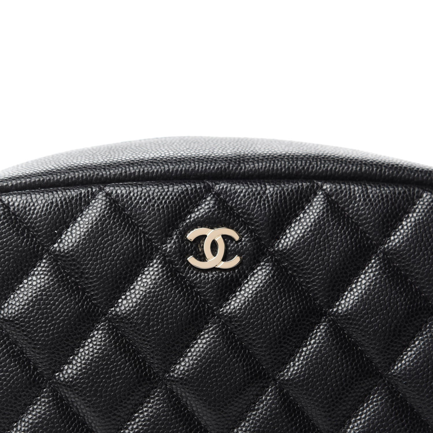 Chanel Caviar Quilted Curvy Pouch Cosmetic Case Black 8 of 9