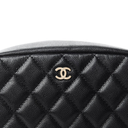 Chanel Caviar Quilted Curvy Pouch Cosmetic Case Black 8 of 9
