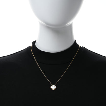 Van Cleef & Arpels 18K Yellow Gold Mother of Pearl Vintage Alhambra Pendant Necklace 2 of 4