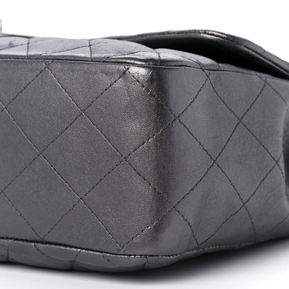Chanel Metallic Lambskin Quilted Jumbo Single Flap Dark Grey 10 of 10