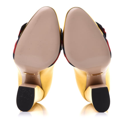 Gucci Malaga Kid Web Bow Pumps 36.5 Oro 6 of 13