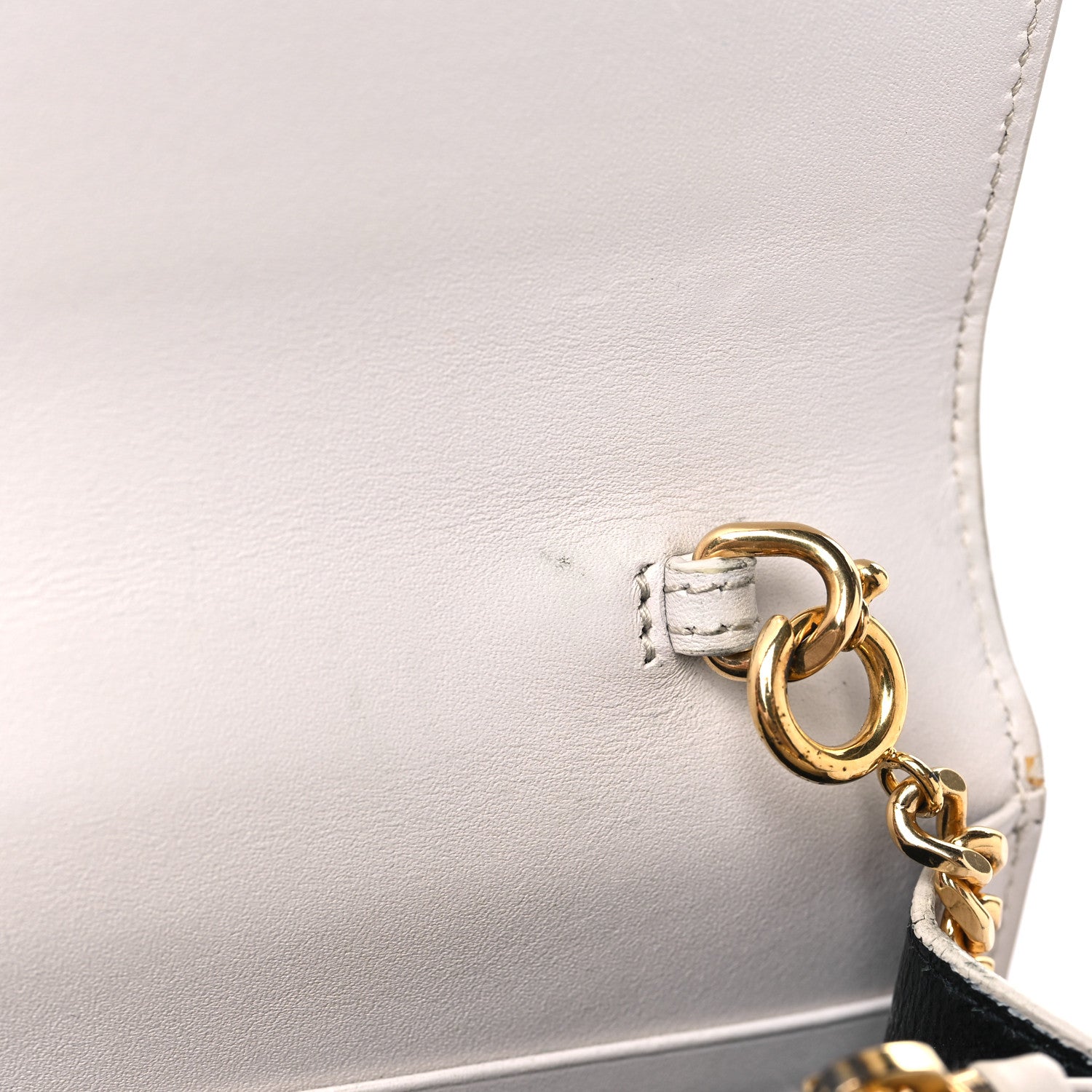 Saint Laurent Smooth Calfskin Classic Monogram Kate Tassel Chain Wallet Porcellana 12 of 14