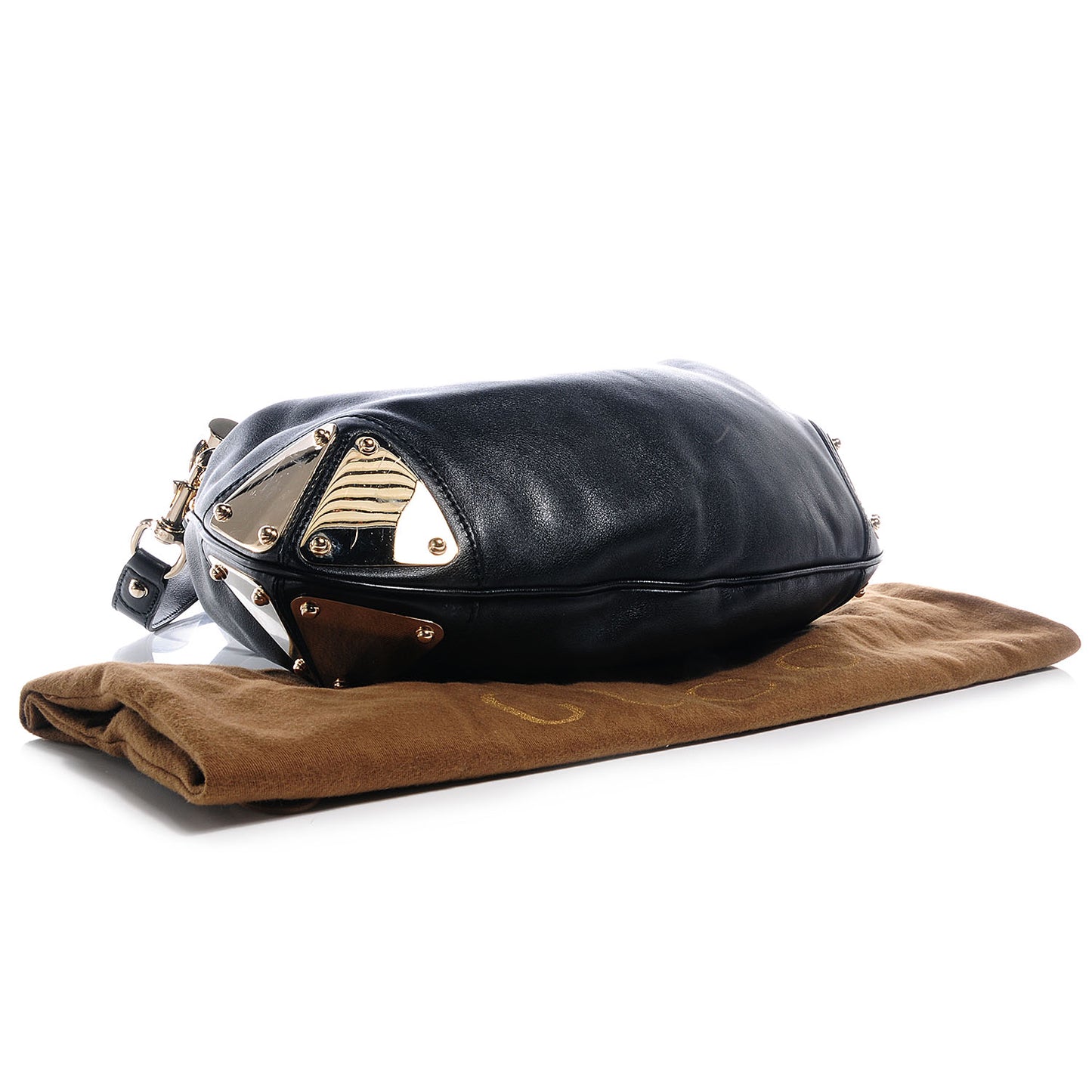 Calfskin Medium Indy Top Handle Hobo Black