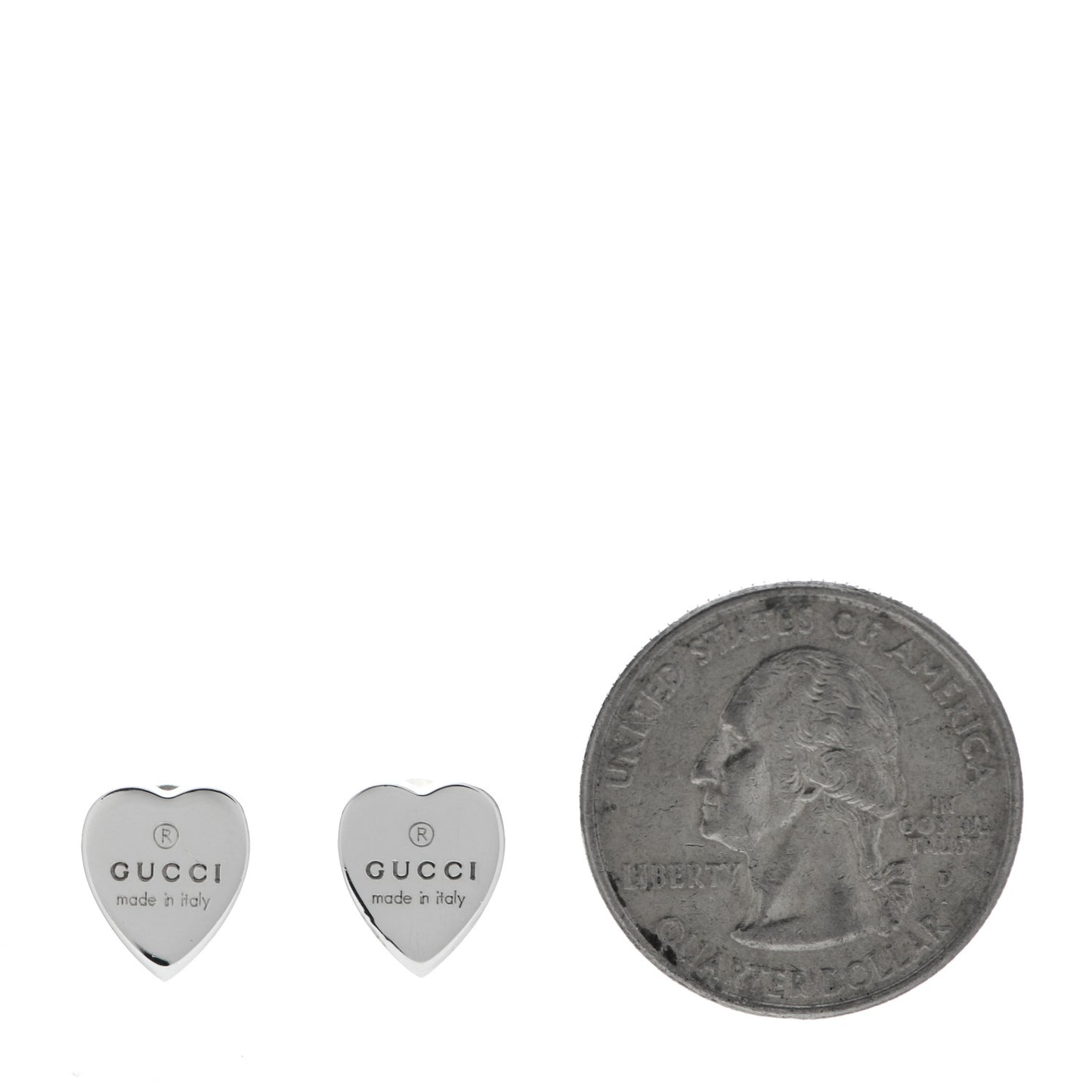 Sterling Silver Trademark Heart Stud Earrings
