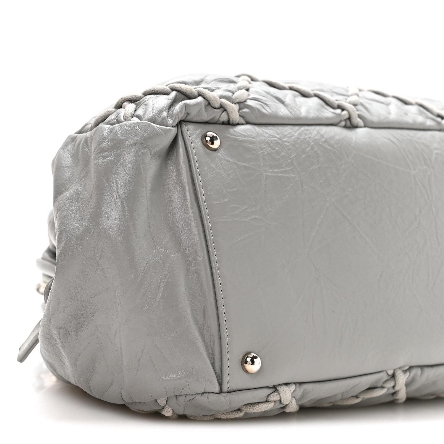 Chanel Calfskin Ultra Stitch Bowler Grey 9 of 11