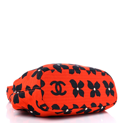 Chanel Canvas Printed CC Flower Frame Bag Red Black 4 of 10