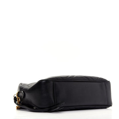 Gucci Calfskin Matelasse Medium GG Marmont Chain Shoulder Bag Black 4 of 17
