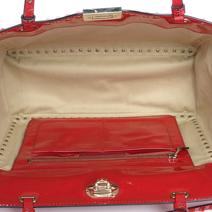 Valentino Garavani Patent Punkouture Medium Rockstud All Over Tote Rosso Valentino 5 of 7