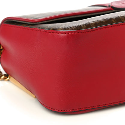 Fendi Vitello Grace Glazed Fabric FF 1974 Double F Shoulder Bag Fragola Mogano Panna 9 of 12