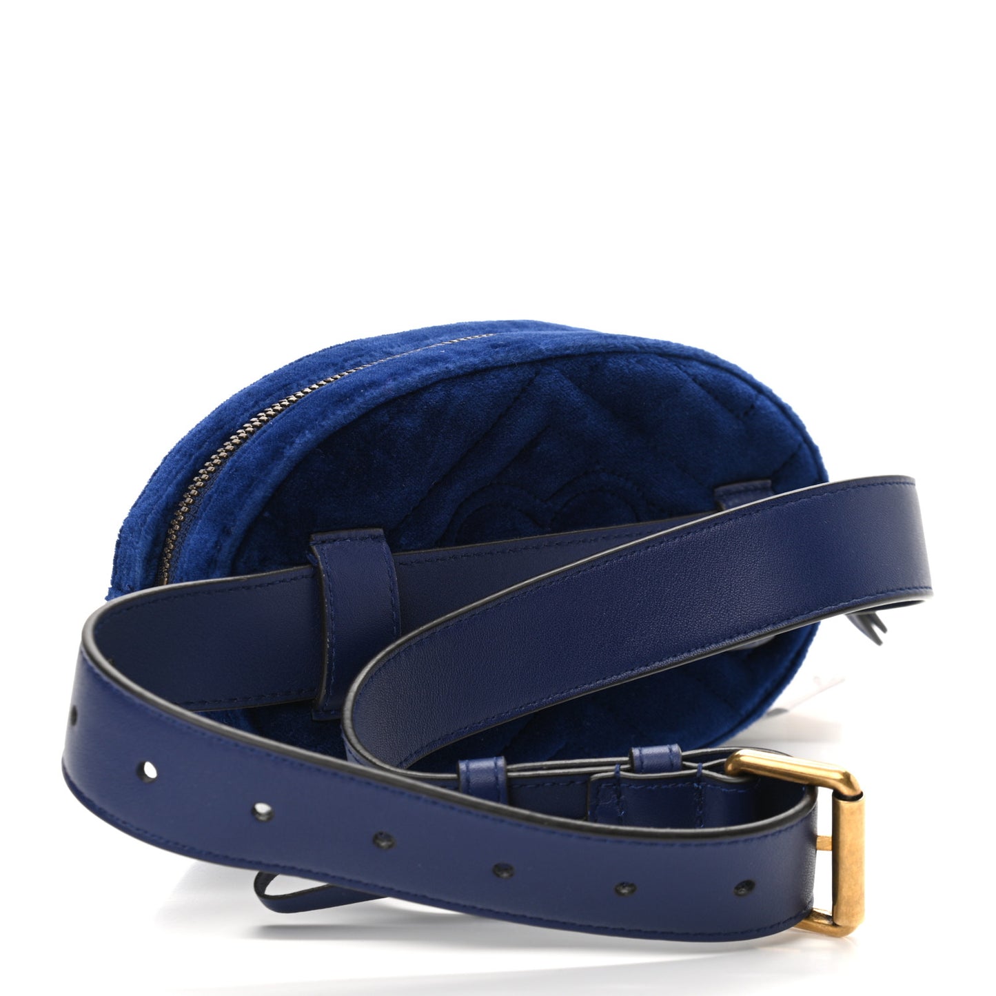 Velvet Matelasse GG Marmont Belt Bag 65 26 Cobalt Blue