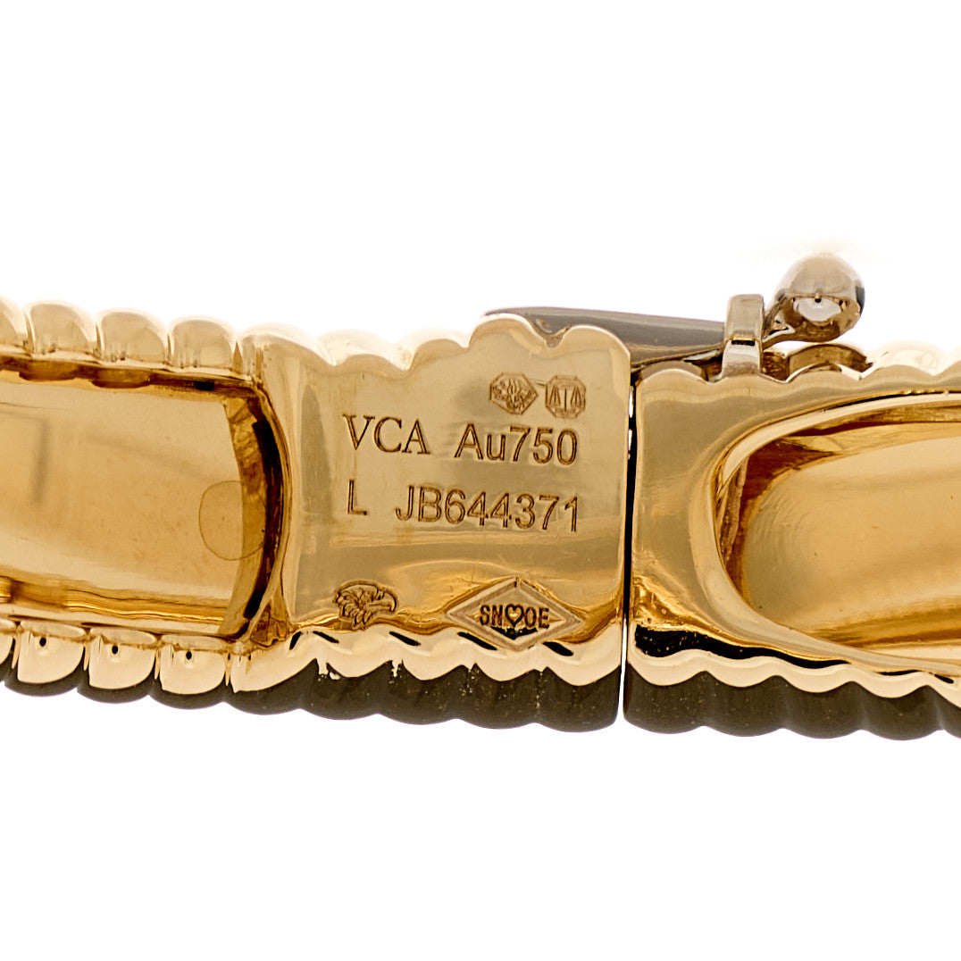 18K Yellow Gold Perlee Signature Bangle Bracelet L