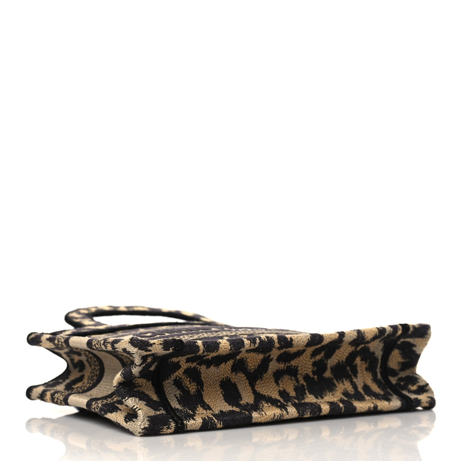Christian Dior Canvas Mizza Embroidered Mini Leopard Book Tote Beige 4 of 6
