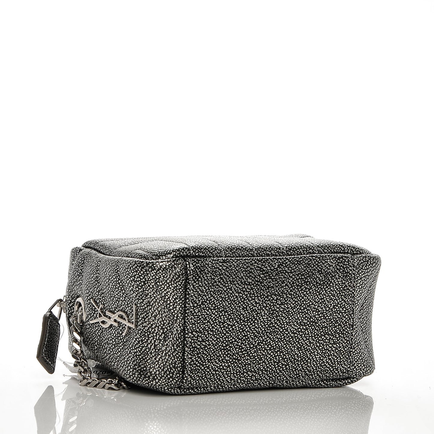 Metallic Grain De Poudre Y Quilted Monogram Mini Loulou Camera Bag Gun Metal