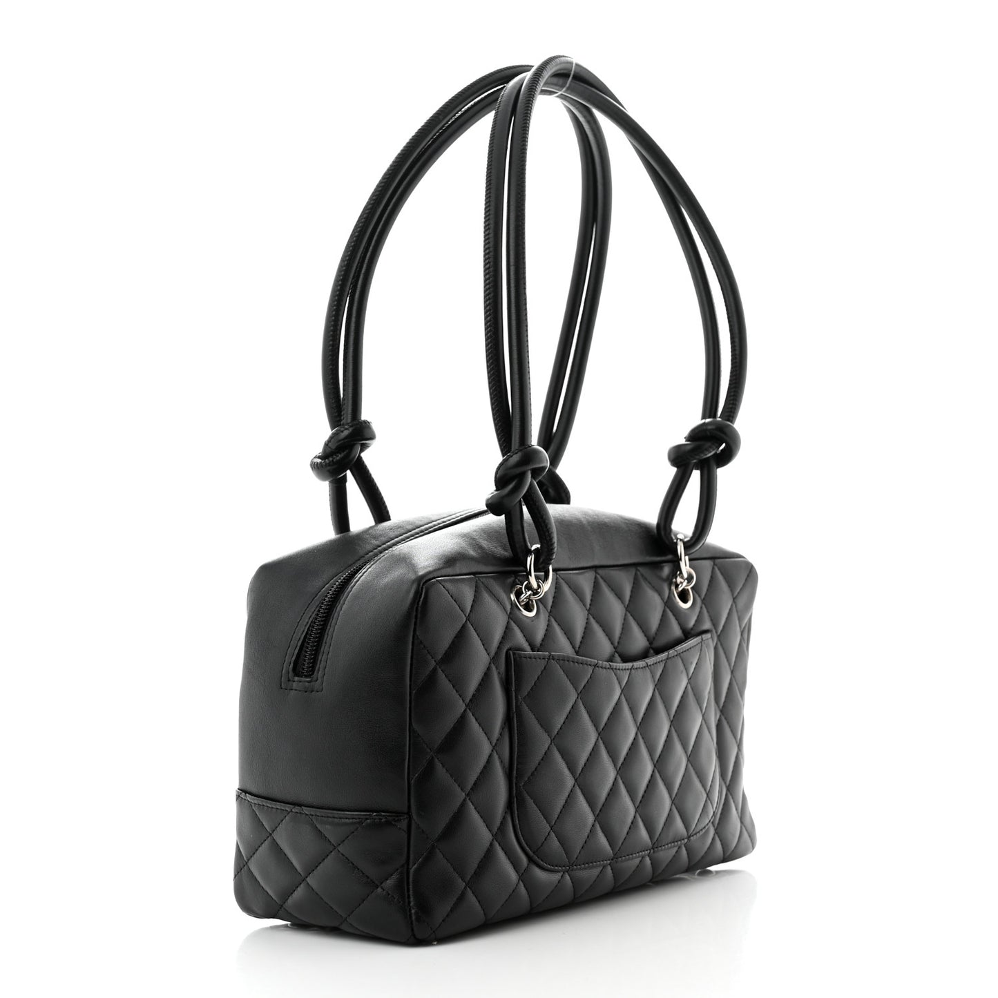 Calfskin Quilted Large Cambon Bowler Black