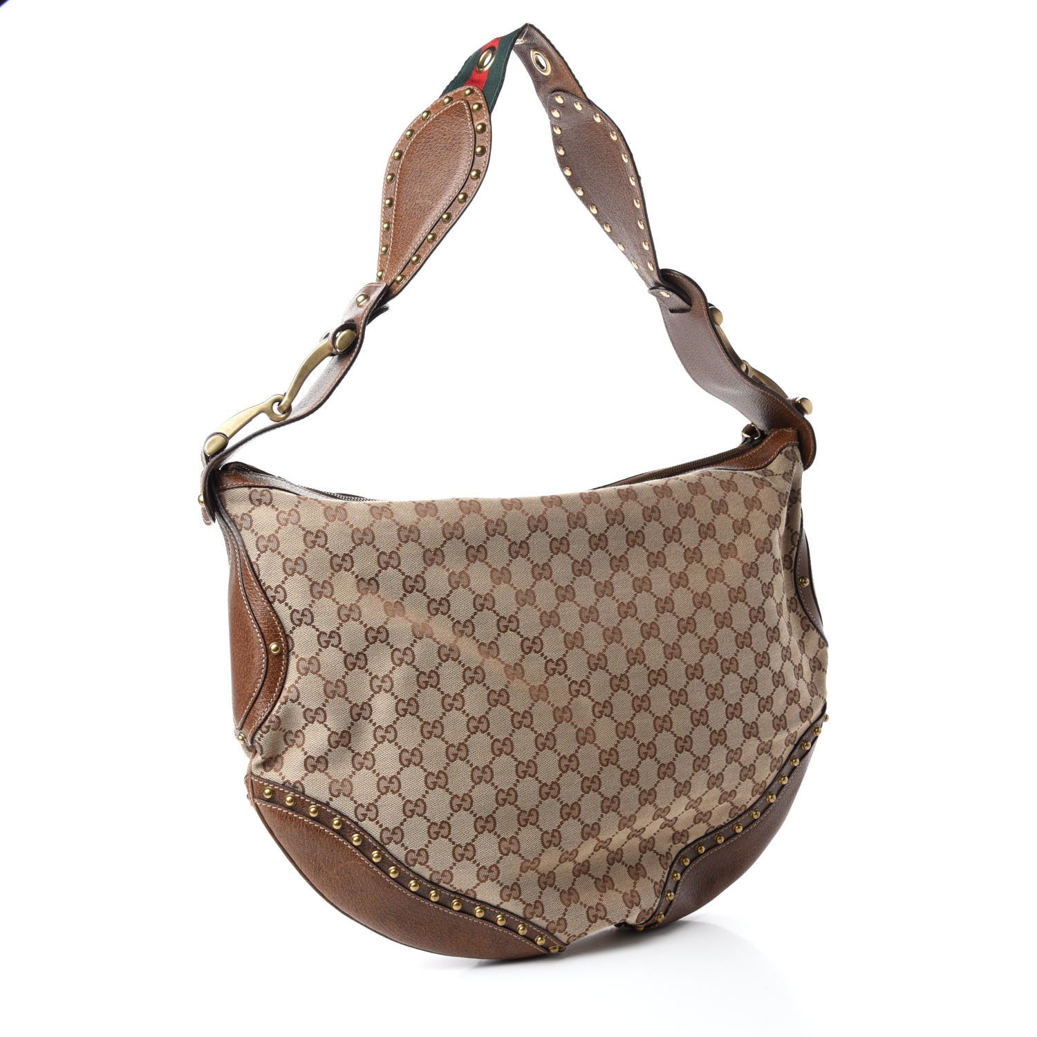 Gucci Monogram Pelham Studded Shoulder Bag Ebony 3 of 10