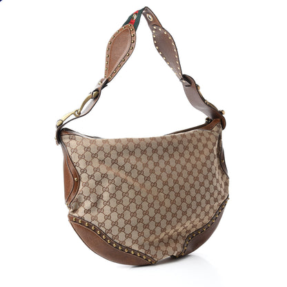 Gucci Monogram Pelham Studded Shoulder Bag Ebony 3 of 13