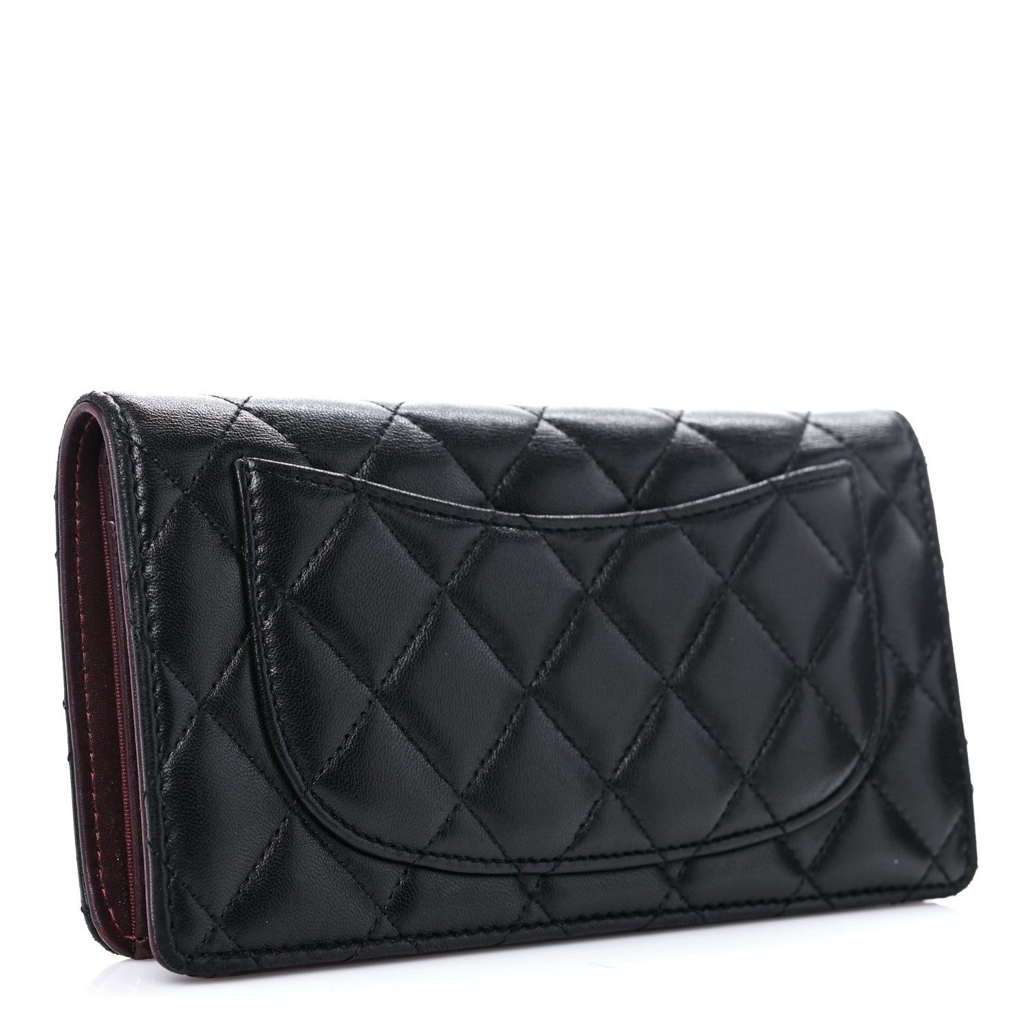 Chanel Lambskin Quilted Yen Wallet Black 3 of 13