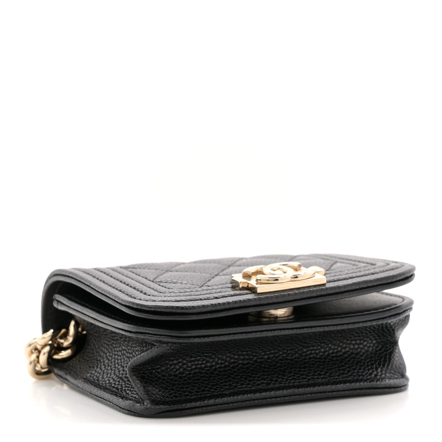 Chanel Caviar Quilted Boy Flap Waist Belt Bag Black 4 of 10