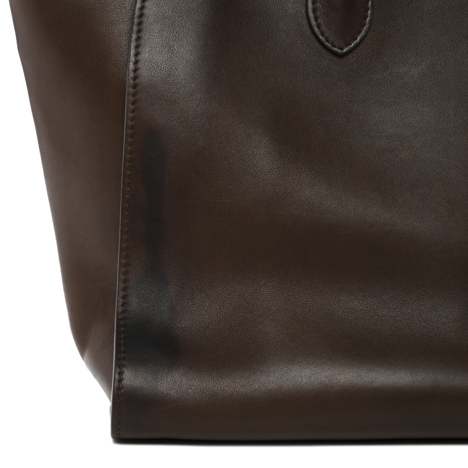 The Row Polished Saddle Calfskin Marlo 14 Dark Brown 10 of 12