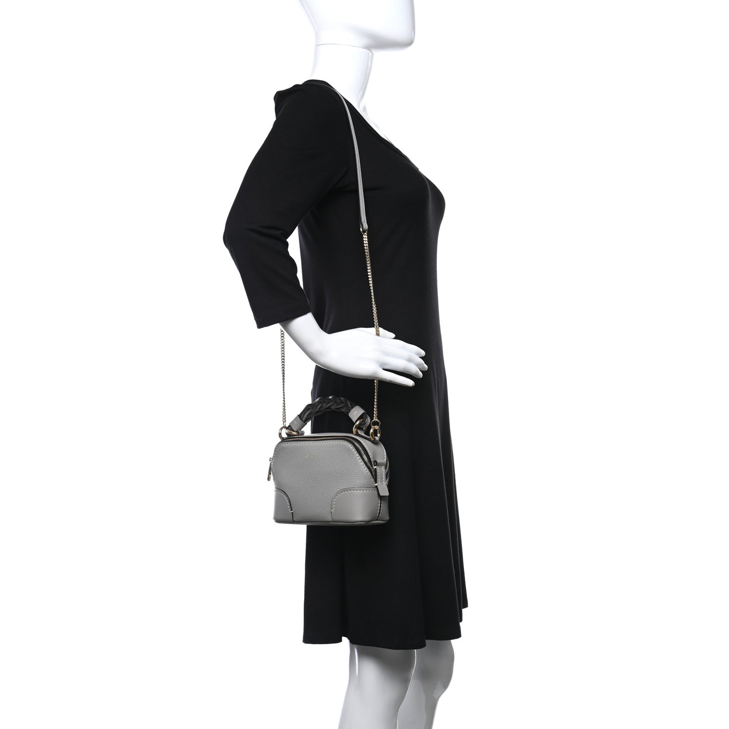 Calfskin Mini Daria Chain Bag Stormy Grey
