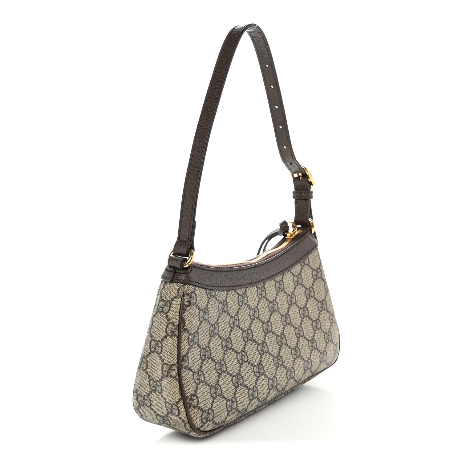 Gucci GG Supreme Monogram Textured Dollar Calfskin Small Ophidia Hobo Beige Ebony New Acero 3 of 10