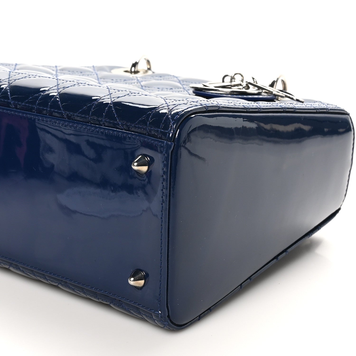 Christian Dior Patent Cannage Medium Lady Dior Navy Blue 10 of 10