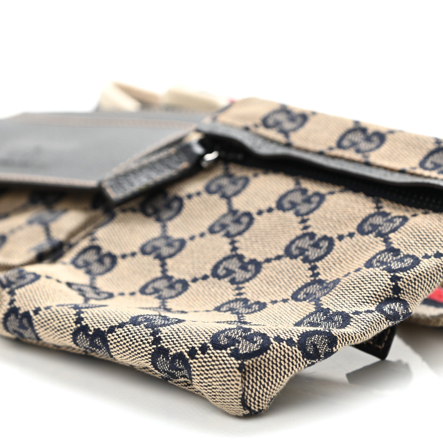 Gucci GG Monogram Web Double Pocket Belt Bag Navy 10 of 10