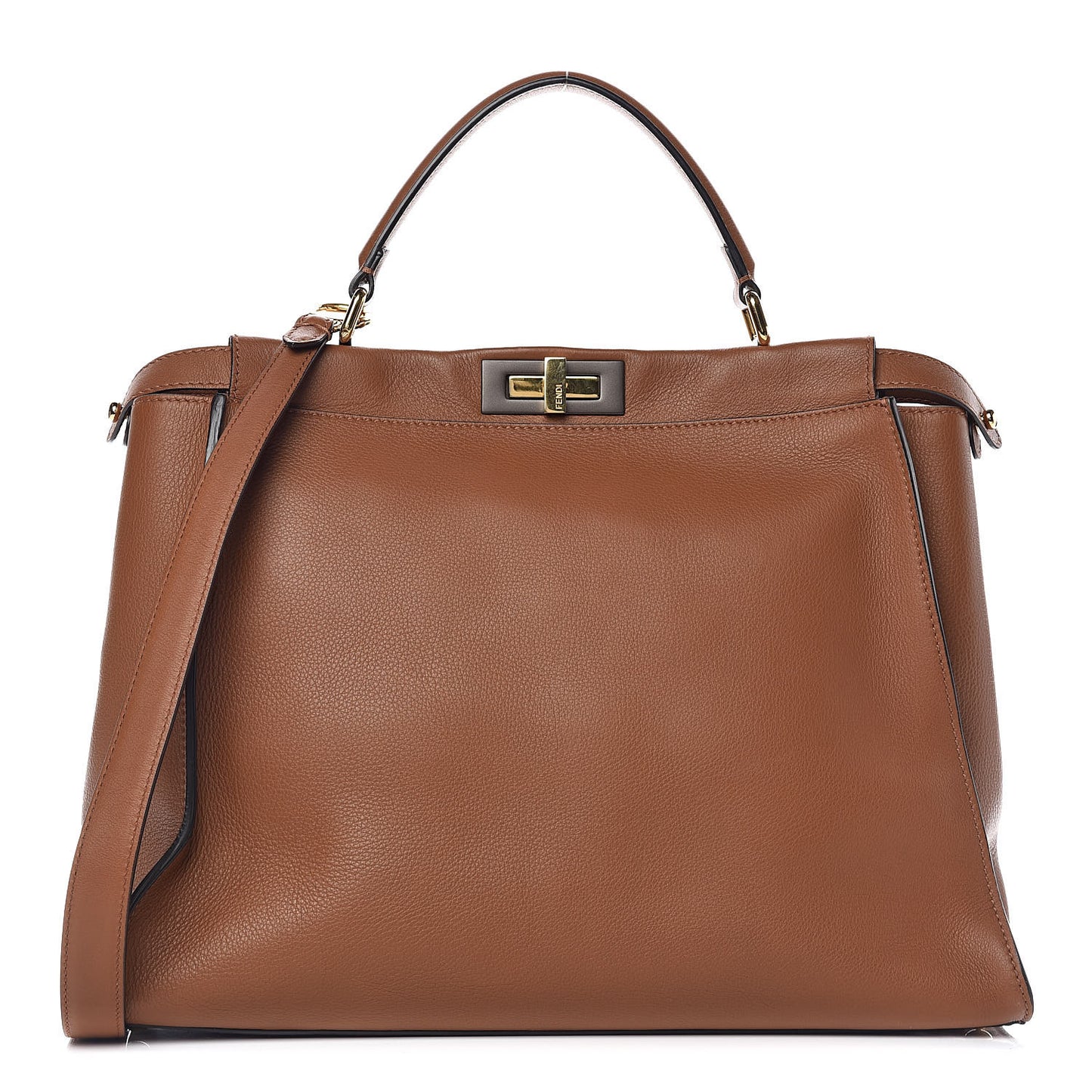 Vitello Dolce Large Peekaboo Iconic Satchel Corteccia