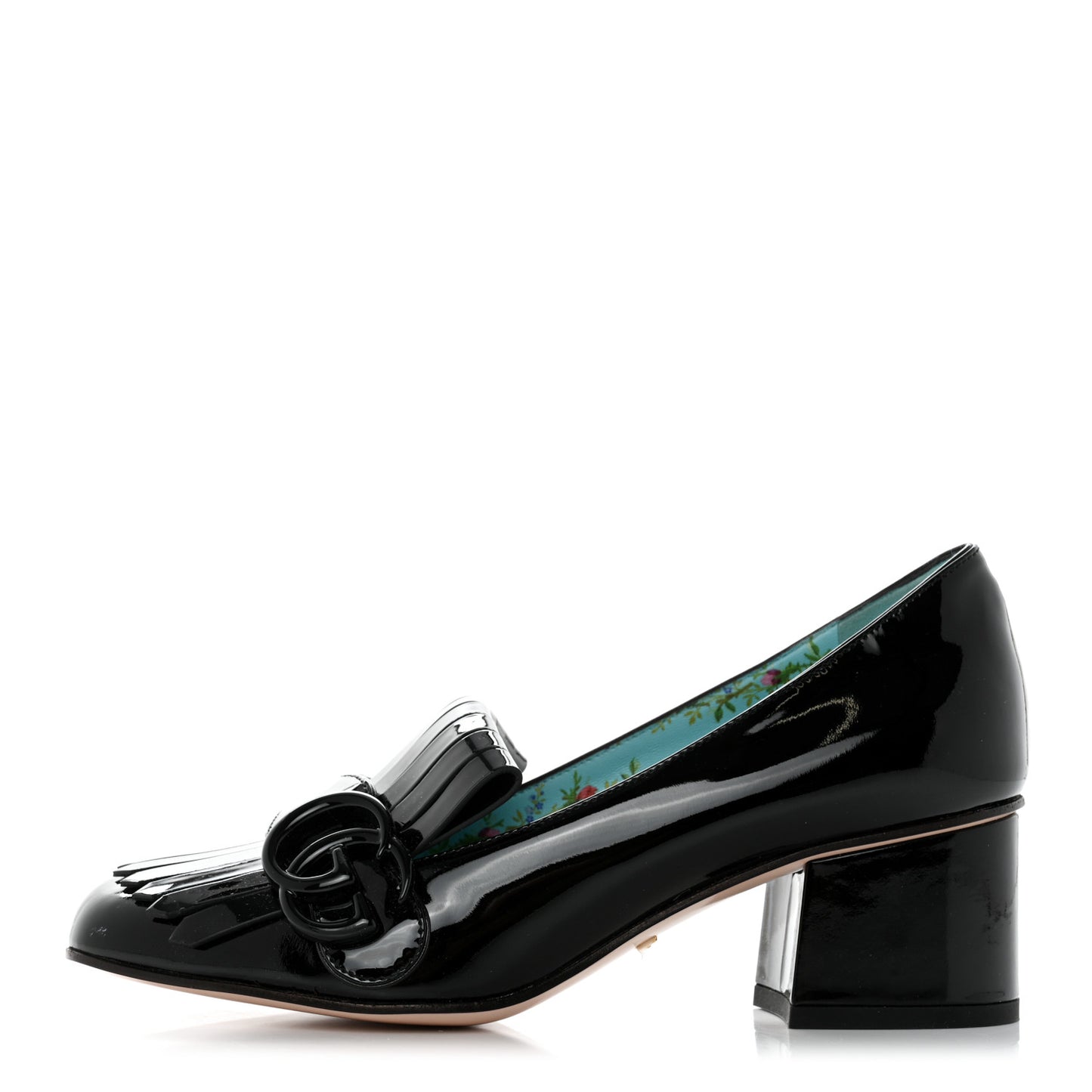 Vernice GG Marmont Fringe 50mm Loafer Pumps 35 Black