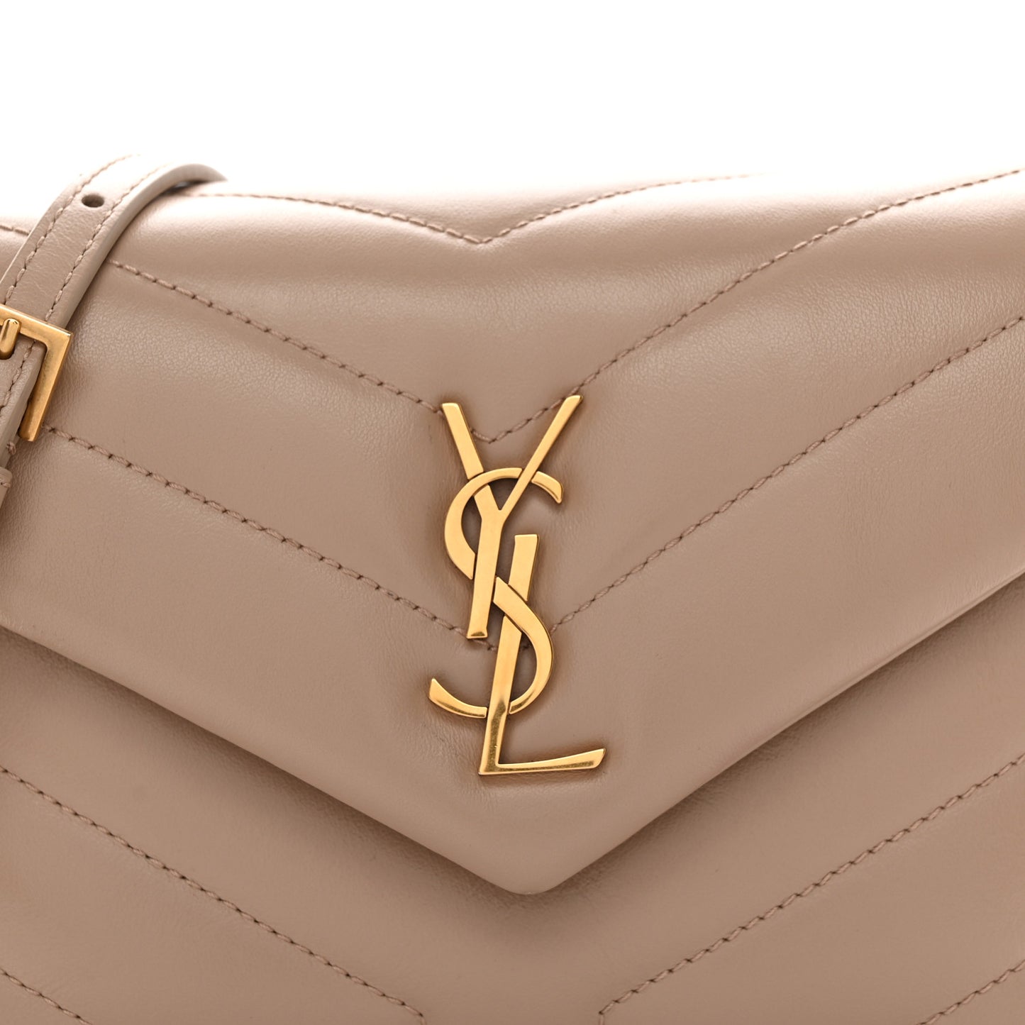 Calfskin Y Quilted Monogram Toy Loulou Crossbody Bag Dark Beige