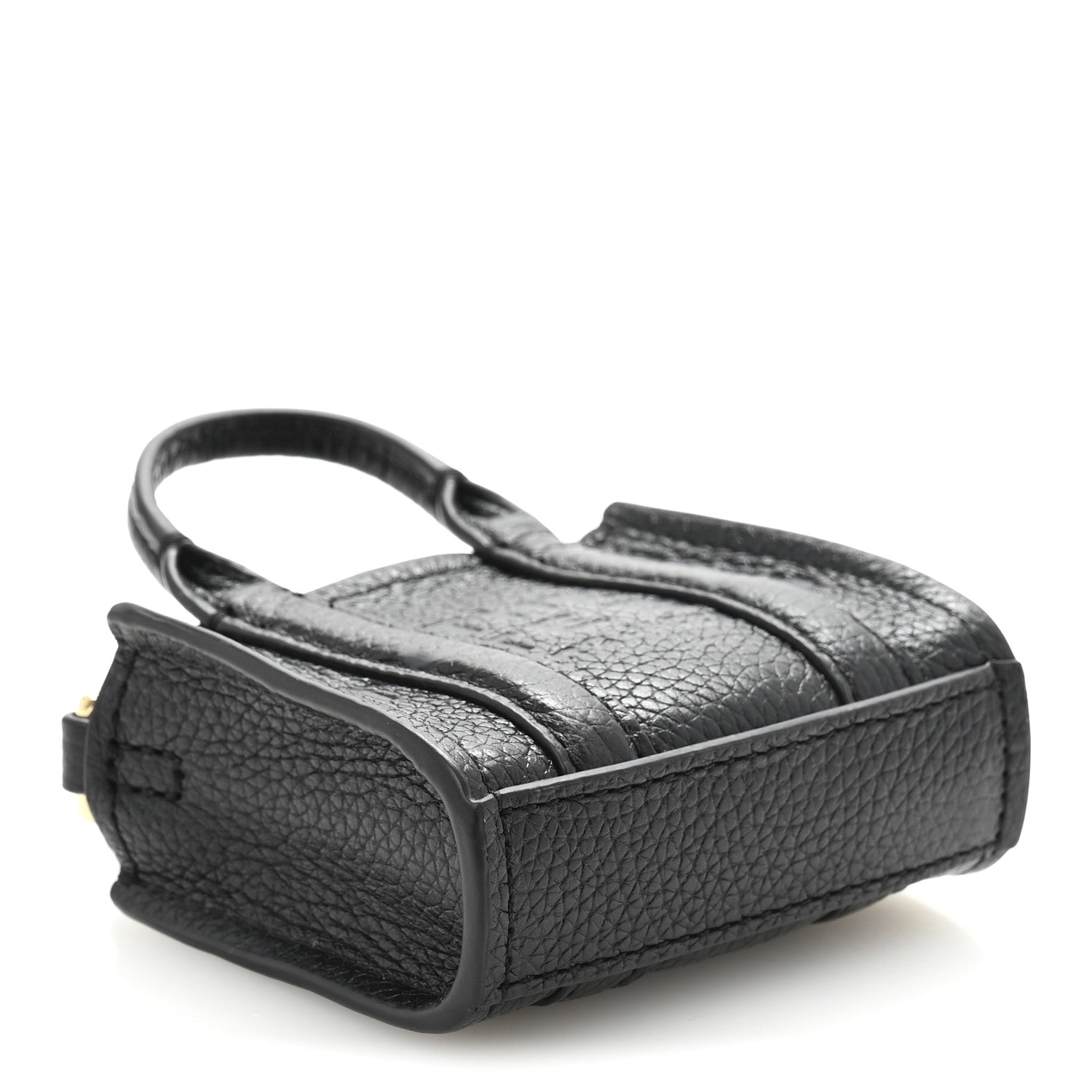 Marc Jacobs Grained Calfskin Nano Bag Charm The Tote Bag Black 4 of 9