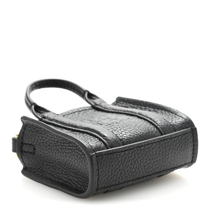 Marc Jacobs Grained Calfskin Nano Bag Charm The Tote Bag Black 4 of 9