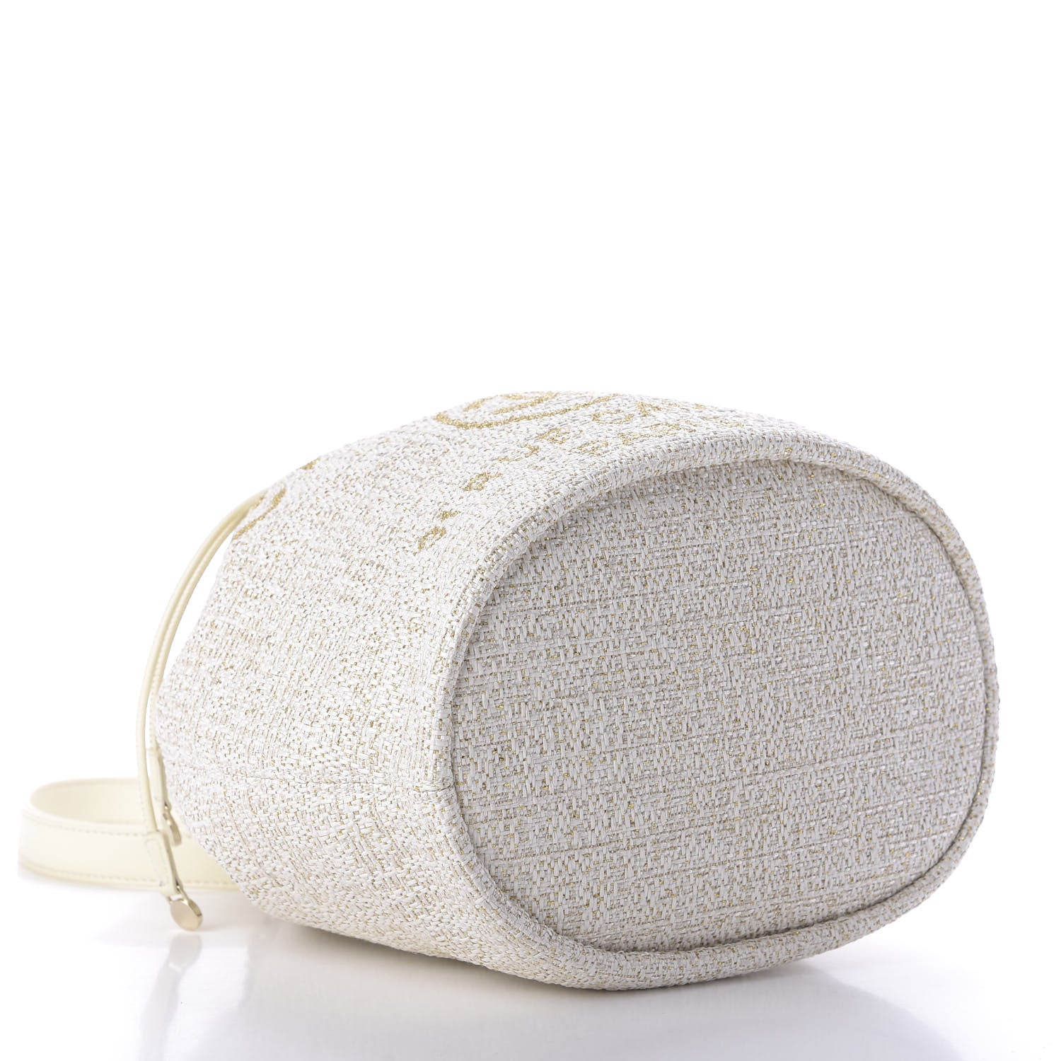 Chanel Lurex Boucle Deauville Drawstring Bag Ivory 4 of 9
