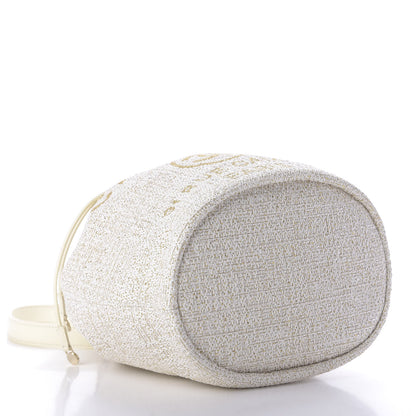 Chanel Lurex Boucle Deauville Drawstring Bag Ivory 4 of 9