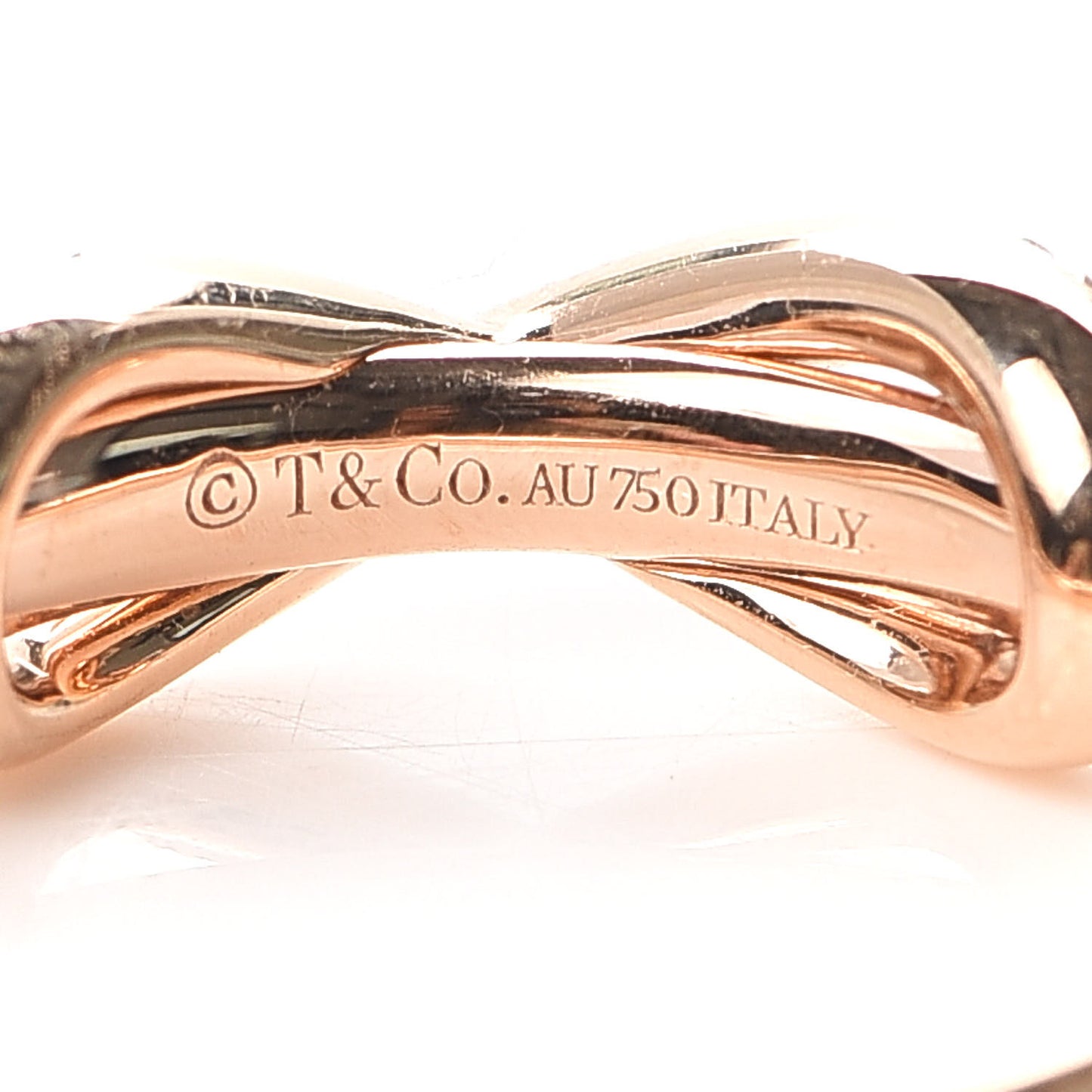 18K Rose Gold Diamond Infinity Ring 50 5.25