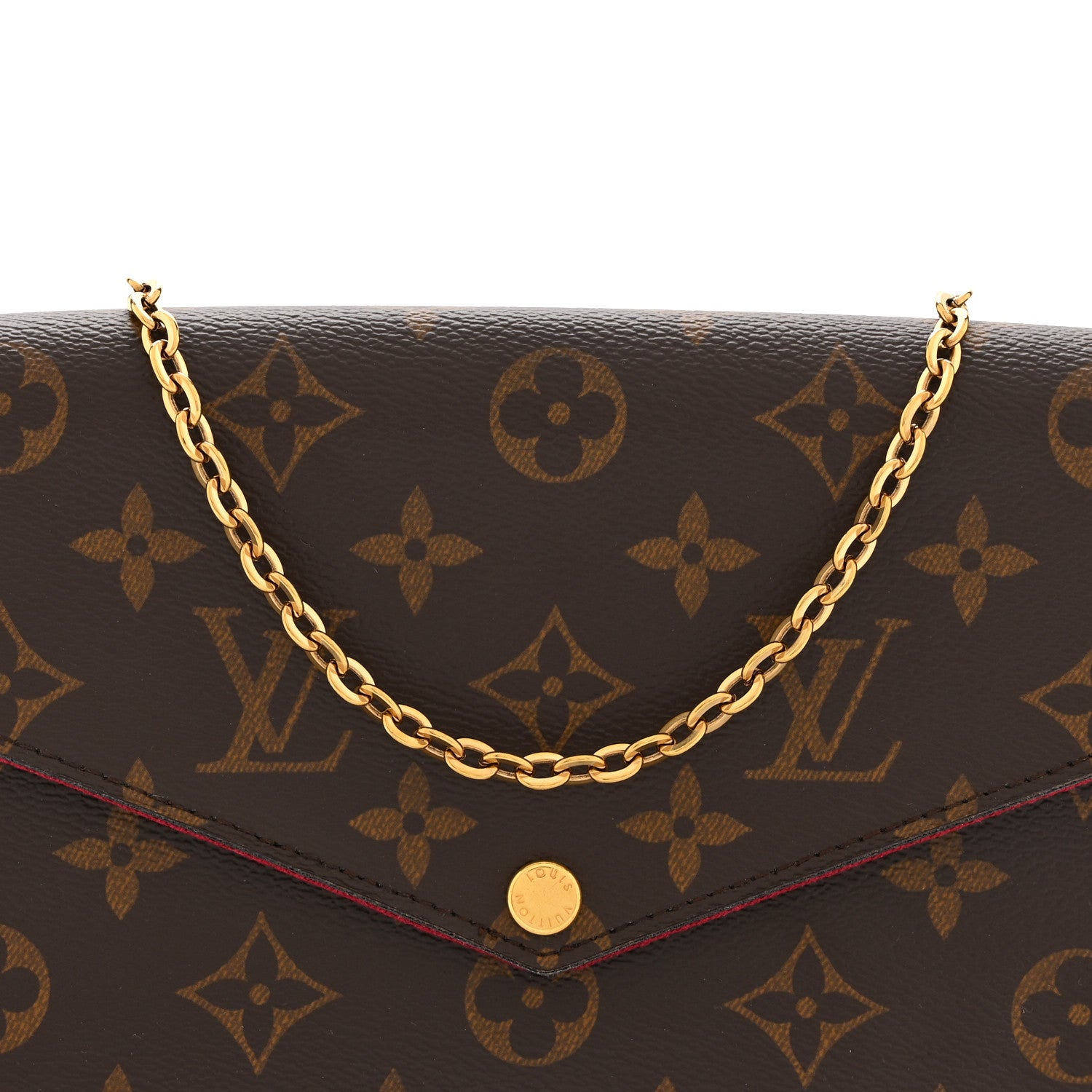 Louis Vuitton Monogram Pochette Felicie Chain Wallet Fuchsia 8 of 10