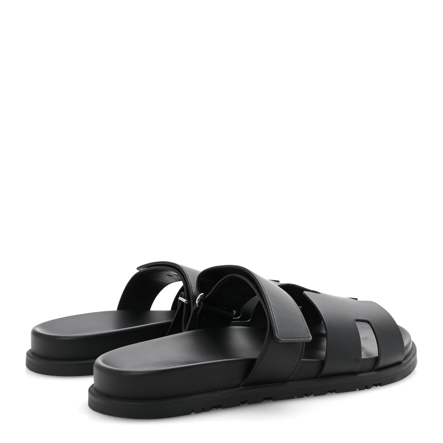 Hermes Calfskin Mens Chypre Sandals 44.5 Black 5 of 10