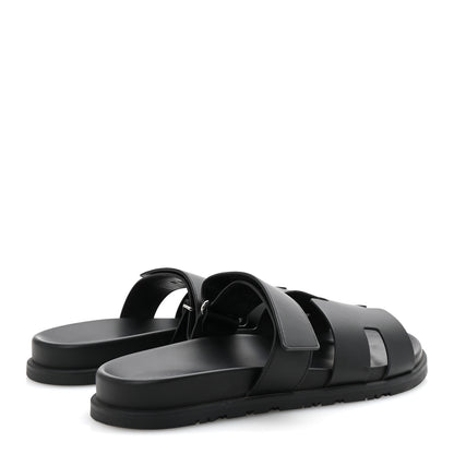 Hermes Calfskin Mens Chypre Sandals 44.5 Black 5 of 10