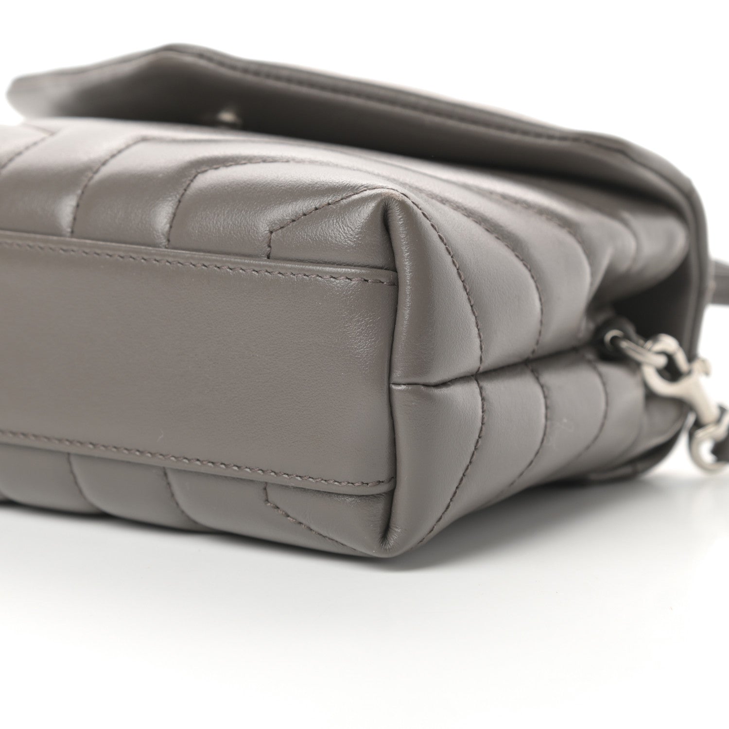 Saint Laurent Calfskin Y Quilted Monogram Toy Loulou Crossbody Bag Storm 10 of 15
