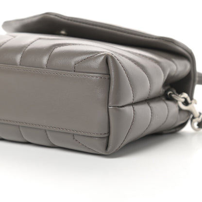 Saint Laurent Calfskin Y Quilted Monogram Toy Loulou Crossbody Bag Storm 10 of 15