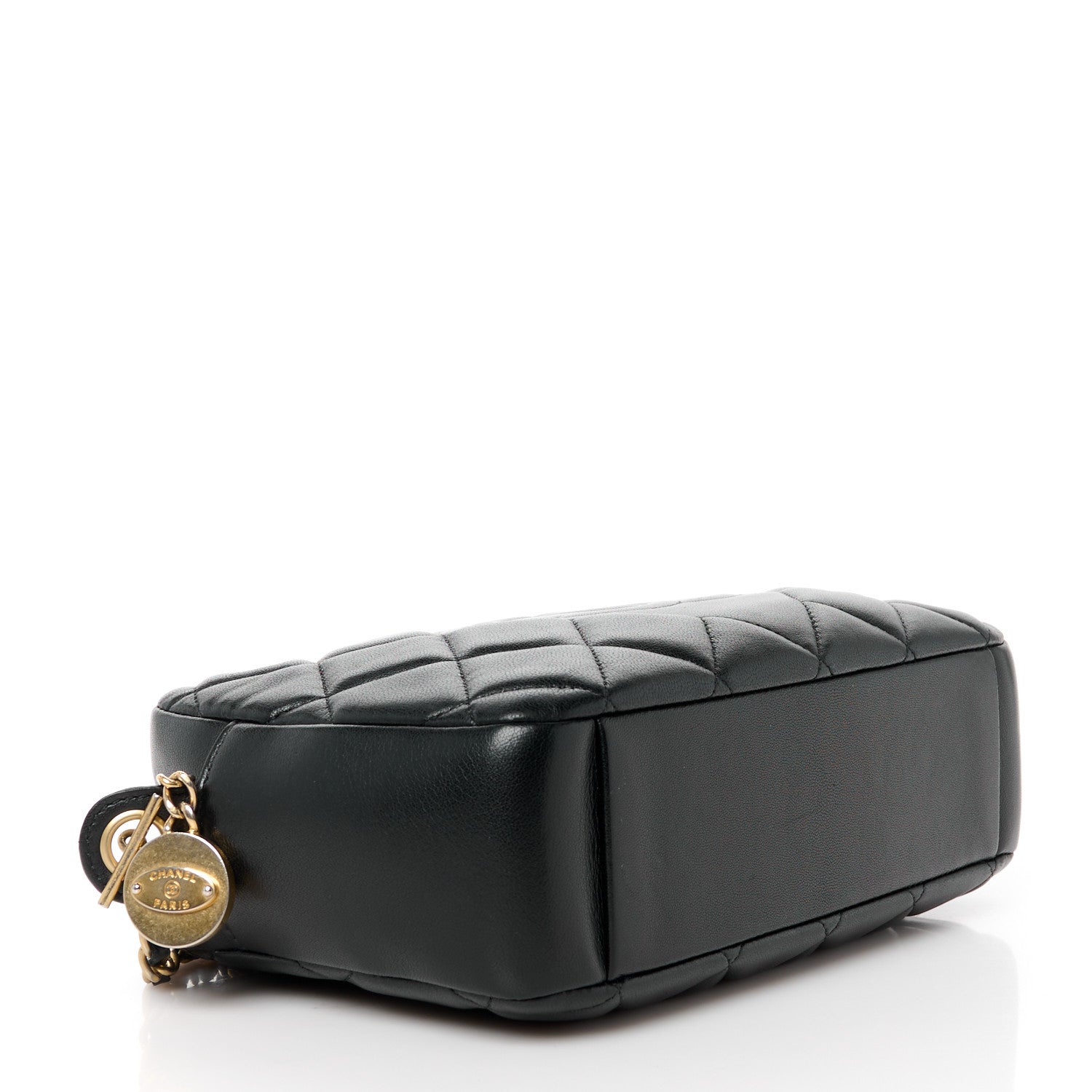 Chanel Lambskin Quilted Small Diamond CC Camera Case Black 4 of 10