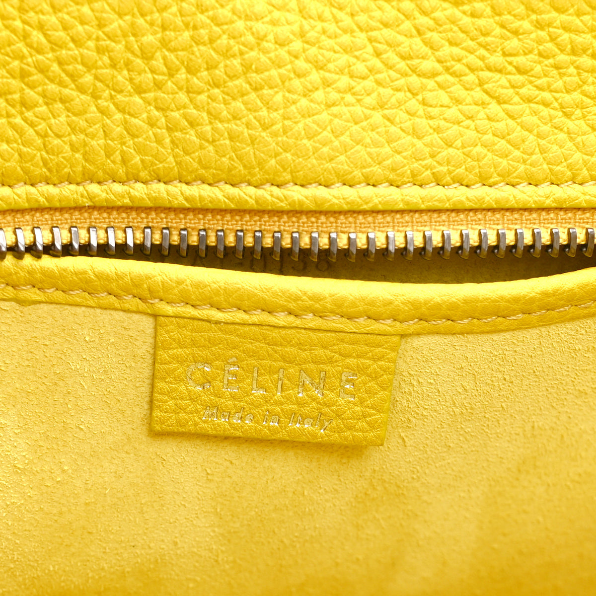 Drummed Calfskin Nano Luggage Citron