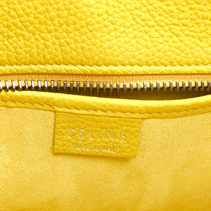 Celine Drummed Calfskin Nano Luggage Citron 6 of 10
