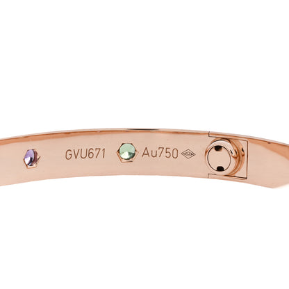 Cartier 18K Pink Gold Sapphire Garnet Amethyst LOVE Bracelet 16 7 of 10