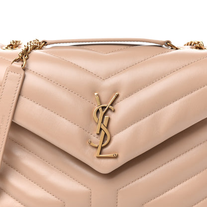 Saint Laurent Calfskin Y Quilted Monogram Small Loulou Chain Satchel Dark Beige 12 of 12