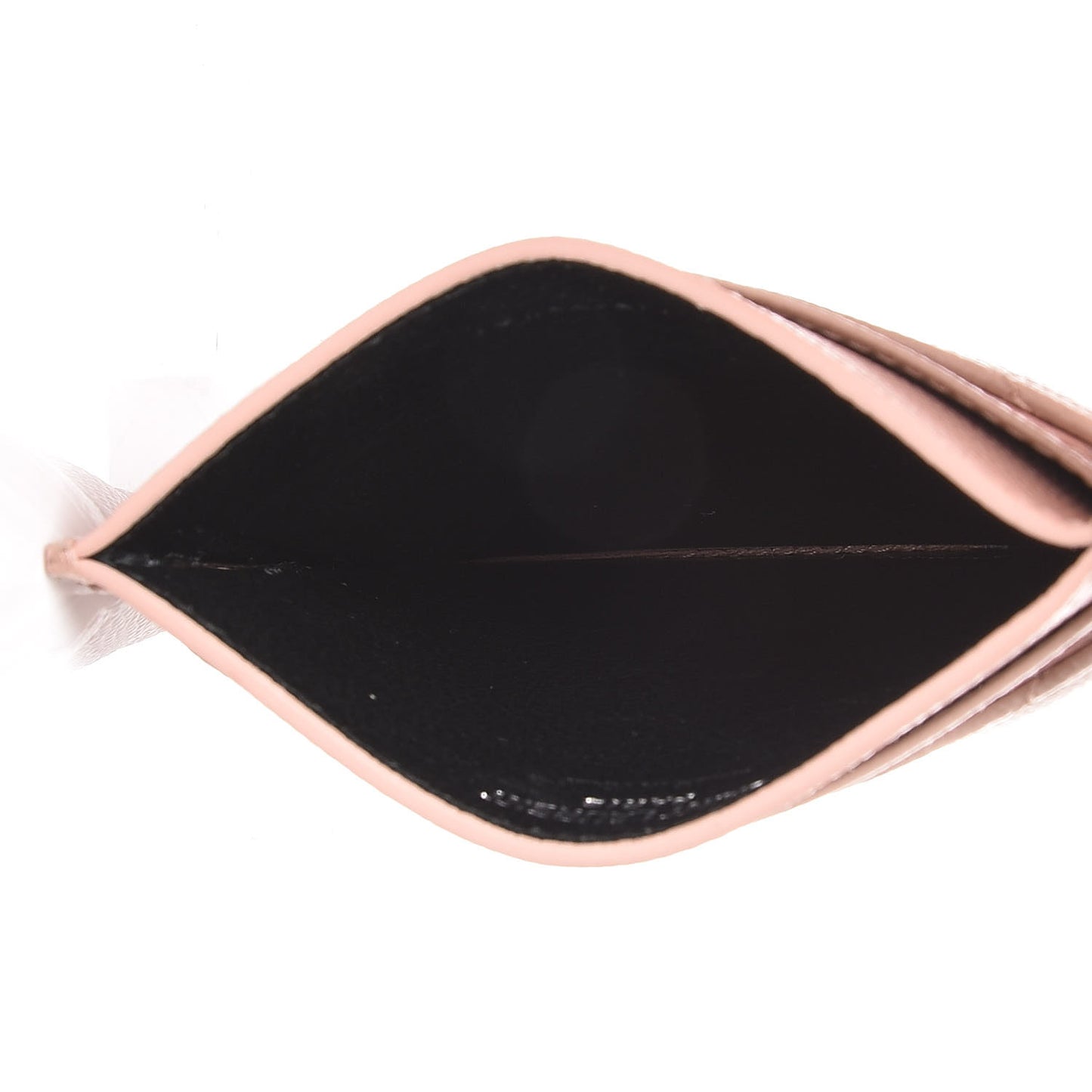 Grain De Poudre Matelasse Chevron Monogram Credit Card Case Pale Blush