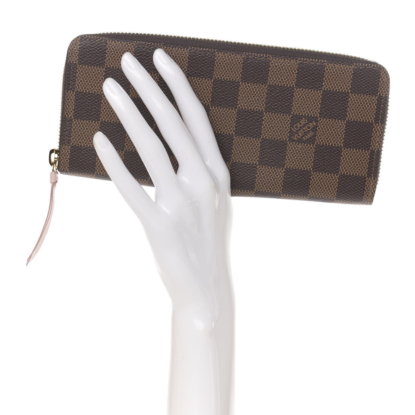 Damier Ebene Clemence Wallet Rose Ballerine