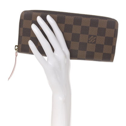 Louis Vuitton Damier Ebene Clemence Wallet Rose Ballerine 2 of 7